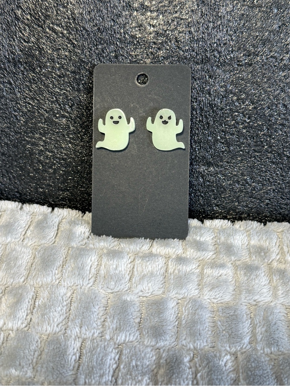 Cute Ghost Stud Earrings - Pale Mint Green